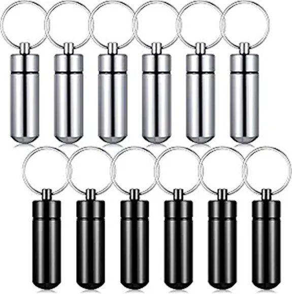 Patelai Keychain Pill Holders 12-Pack Waterproof