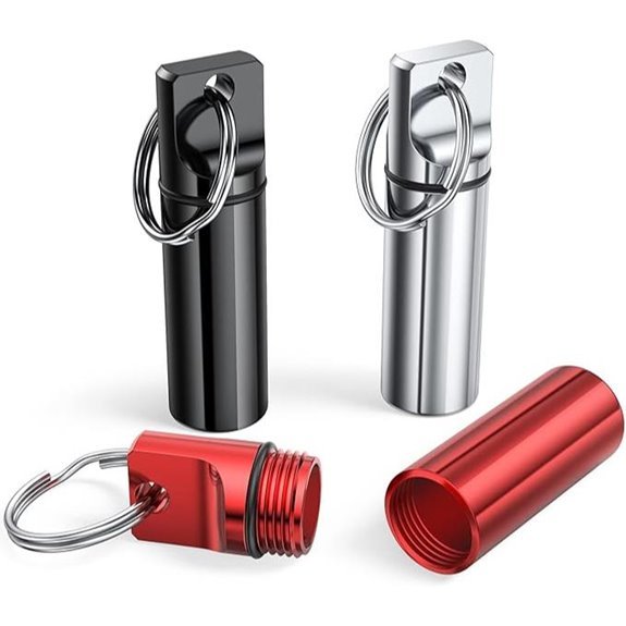 Portable Aluminum Pill Box Keychain (3-Pack)